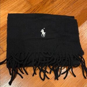 Ralph Lauren Blue Label Black Scarf with Fringe